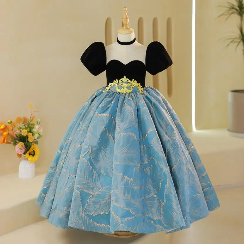 

High End Children's Evening Gown Girls Perform Birthday Baptism Party Christmas Dress For Easter Eid A2201