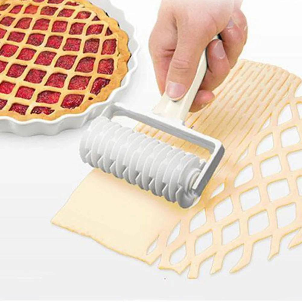 

1pcs Reusable Dough Lattice Roller Cutter Pull For Pizza Pastry Cutter Pie Craft Net Wheel Knife Baking Tool Bakeware