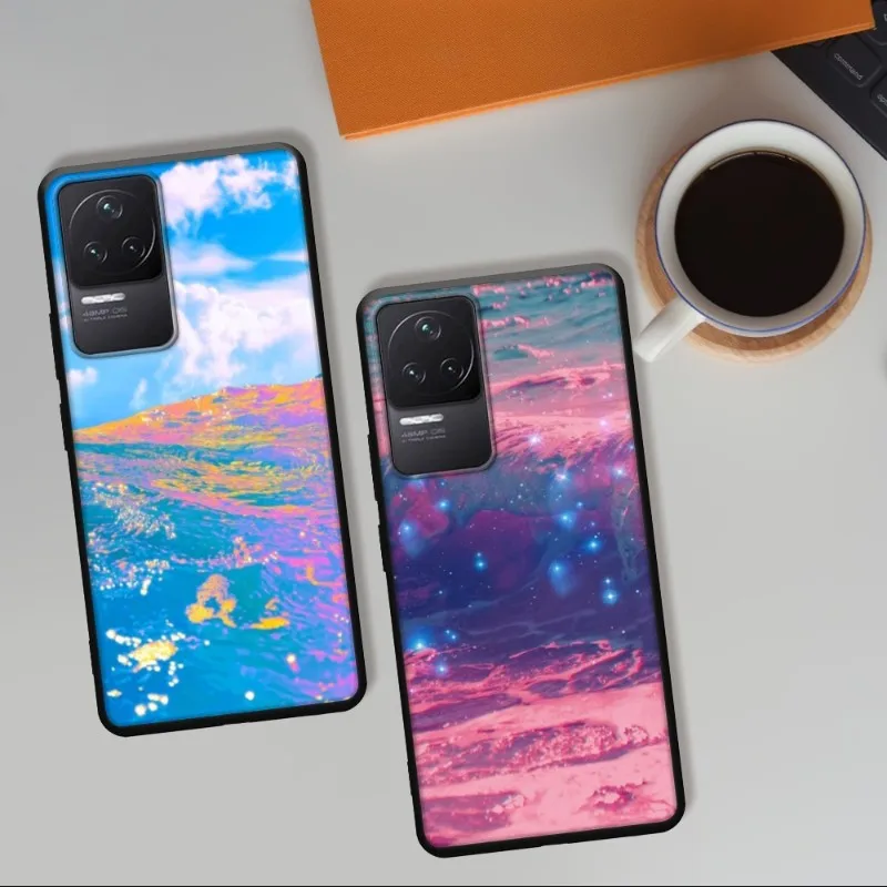 

INS Korean Dream Glittering Phone Case For Xiaomi Redmi Note 10 Pro Max 10S 9C Note 8T Soft Silicone Back Protective Covers