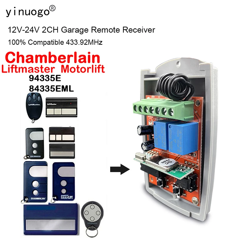 Универсальный приемник дистанционного управления Chamberlain Motorlift Liftmaster 433,92 МГц, сменный приемник дистанционного управления для двери гаража