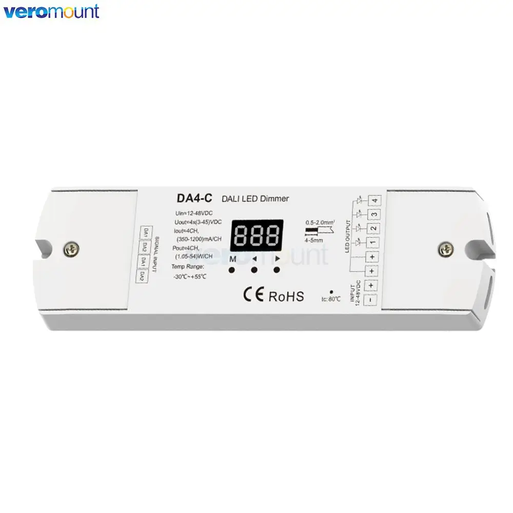 Skydance 350-1200 мА 150-500 12 В-48 В постоянного тока 4-канальный диммер DALI DA4-C (DT6) контроллер CC