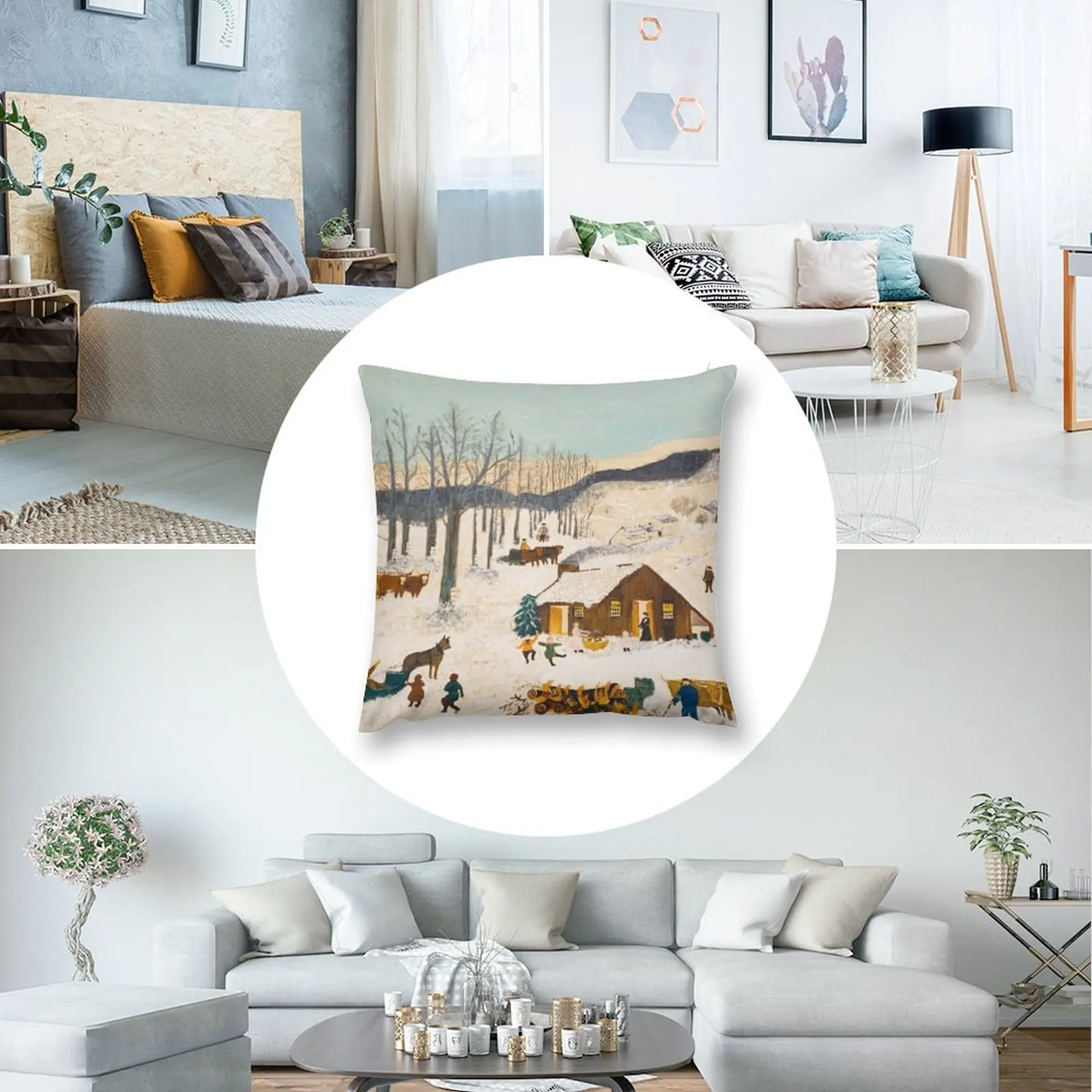 Декоративная подушка для дивана Анна Мэри Робертсон внук Моисей