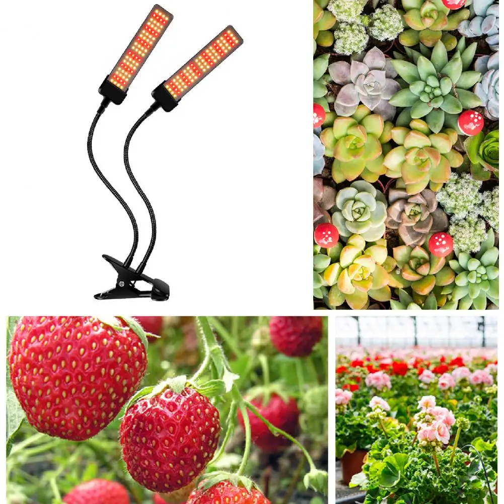 

Grow Light Adjustable Full Spectrum Two-Head Plant Light 30W Timing Control Succulents Plant Growth USB Strip Lamp for Garden