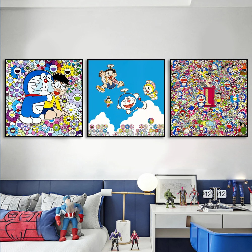 

Digital Oil Painting Japanese Classic Anime Doraemon Big Bear DIY Hand-painted Canvas By Numbers To Fill Home Decoration Gifts