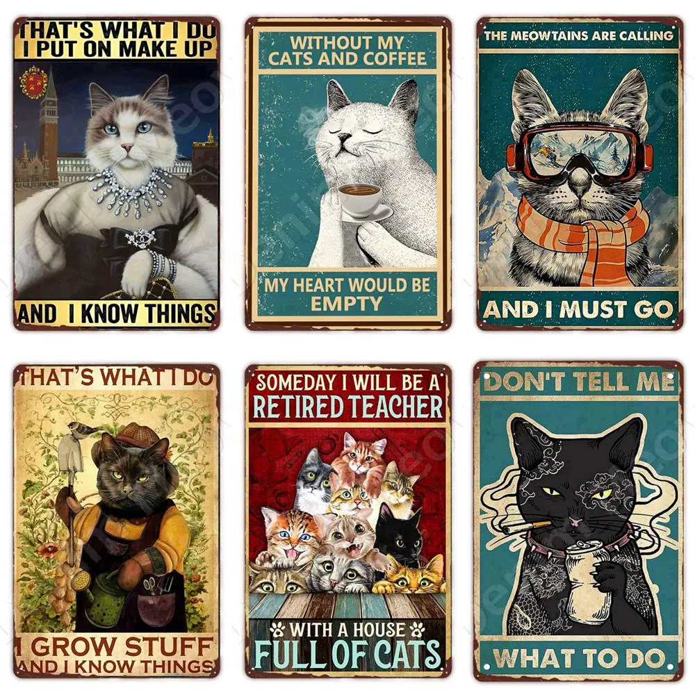 

Funny Bathroom Quote Metal Tin Sign Vintage Black Cat Wash Your Paws Poster for Home Bathroom Cafe Wall Decor Gift for Women