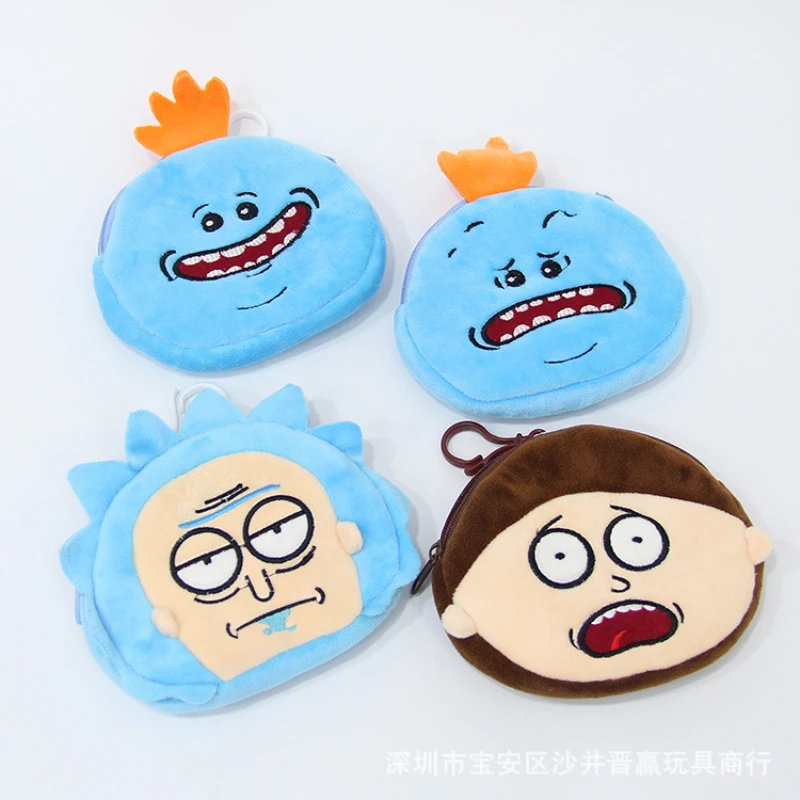 

New European and American Anime Rick and Morty Plush Wallets 4 Rick and Morty Anime Peripheral Gifts for Children