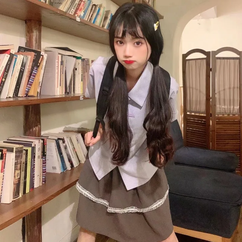 Футболки женские в клетку винтажные повседневные универсальные модные с