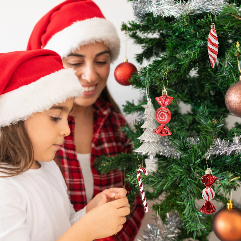 6 шт. украшение для рождественской елки из конфетной трости милый рождественский