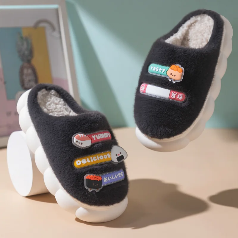 2022 Winter Strange Things Cotton Slippers Women Design Cute Funny Warm Ladies' Slides Indoor Soft Plush Unisex Platform Shoes