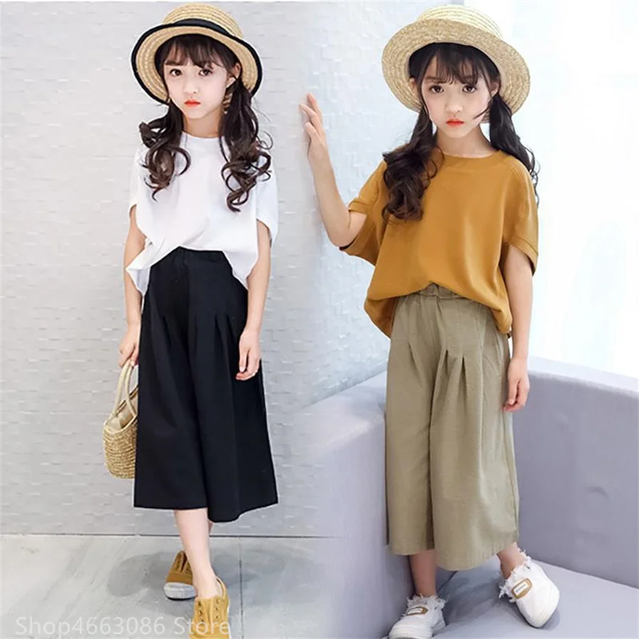 Детский спортивный костюм для девочек Повседневная футболка и штаны на возраст 6