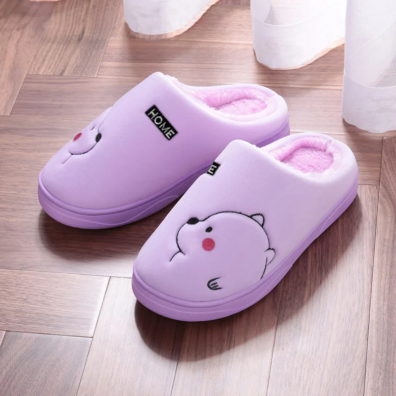 Slippers for Big Girls 16 Years Old  Winter Cotton Slippers Thick-soled Non-slip Women's New Style Winter Floor Shoes