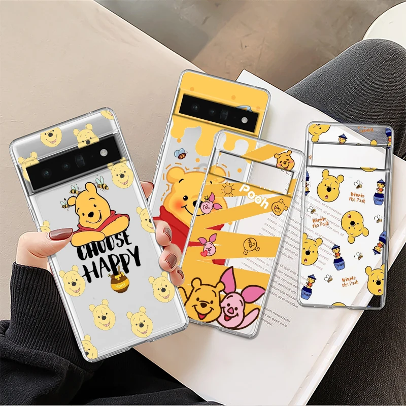 

Winnie Pooh Anime For Google Pixel 8 7 6 Pro 6a 5 5a 4 4a XL 5G Transparent Phone Case Cover Shell