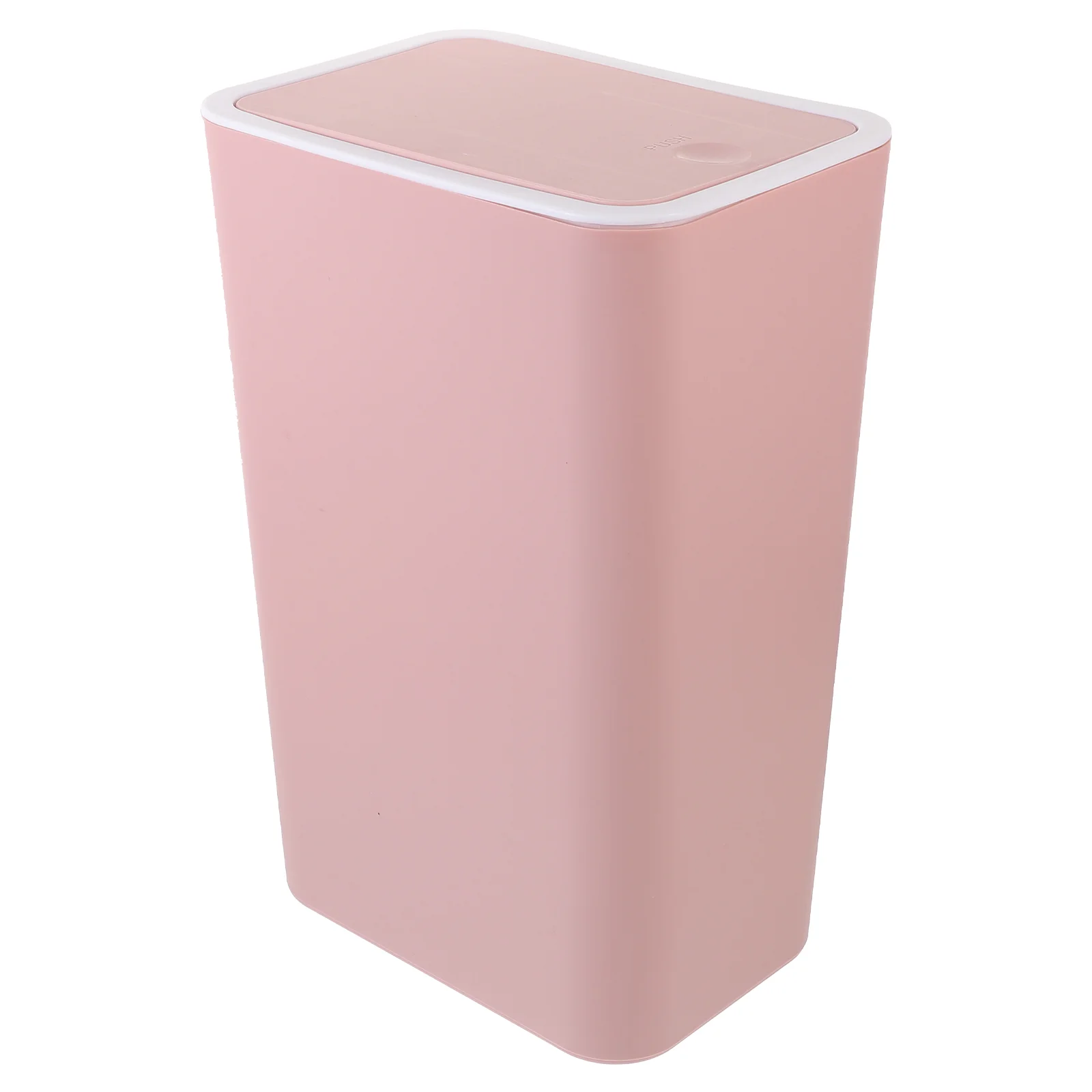 

Plastic Trash Can Garbage Pail Lid Bedroom Waste Bin Small Bathroom Storage Bucket