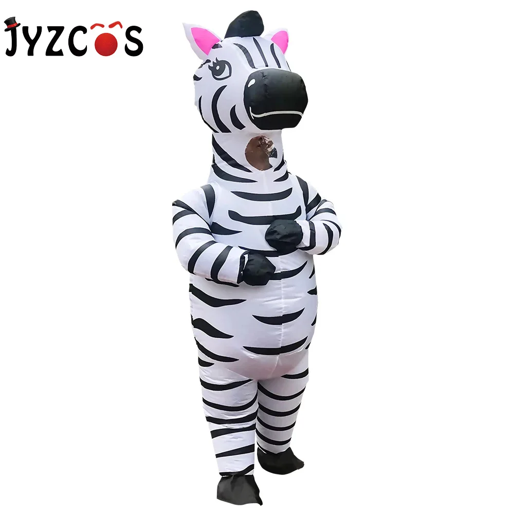 Полноразмерный надувной костюм зебры JYZCOS нарядный для ролевых игр животного
