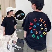 t shirt summer casual boy popular ins childrens clothing simple round neck five point sleeve temperament new straight type