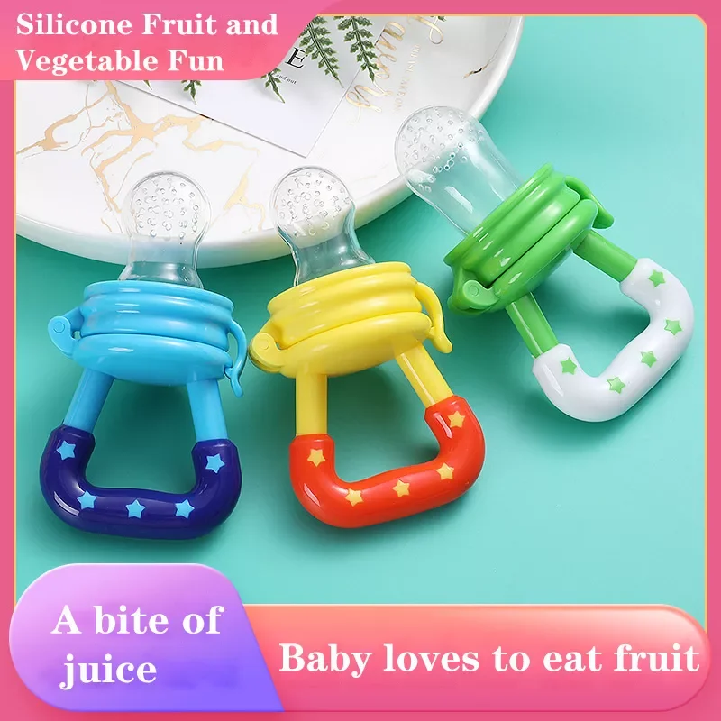 

Teether for Teeth Pacifier Fresh Food Feeder Babies accessories newborn Silicone Rice Cereal Fruit Bottle Squeeze