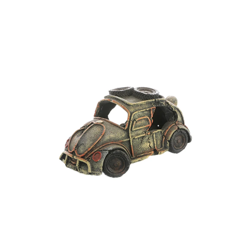 Аквариумные украшения скрытый сломанный автомобильный номер с пещерной шиной