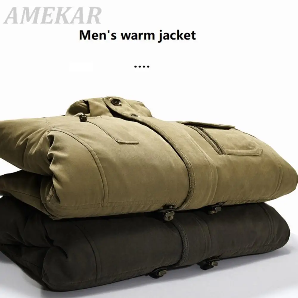 2022 Parker Coat Casual Classic Winter Jacket Men's Windproof Warm Hooded Coat Fashion Outer Coat Men's Plush Thickening Warmth