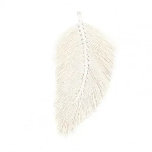 

Хлопковый макраме гобелен с перьями