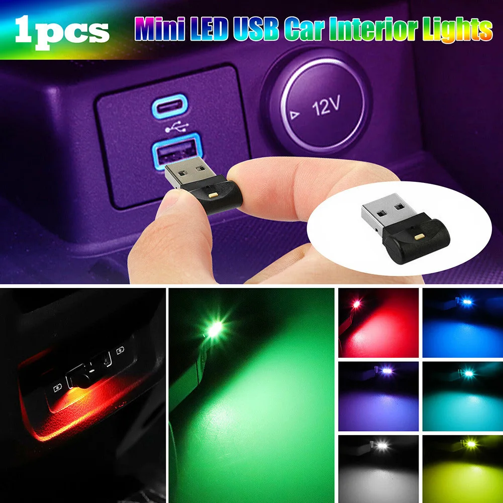 

Car Mini USB RGB LED Car Interior Light Touch Key Neon Atmosphere Ambient Lamps Car Jewelry 5V ABS 7 Kinds Of Light Colors