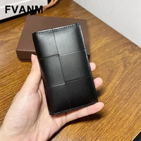 2022 new luxury brand cowhide large square double folding card holder simple business stylish and portable credit card holder