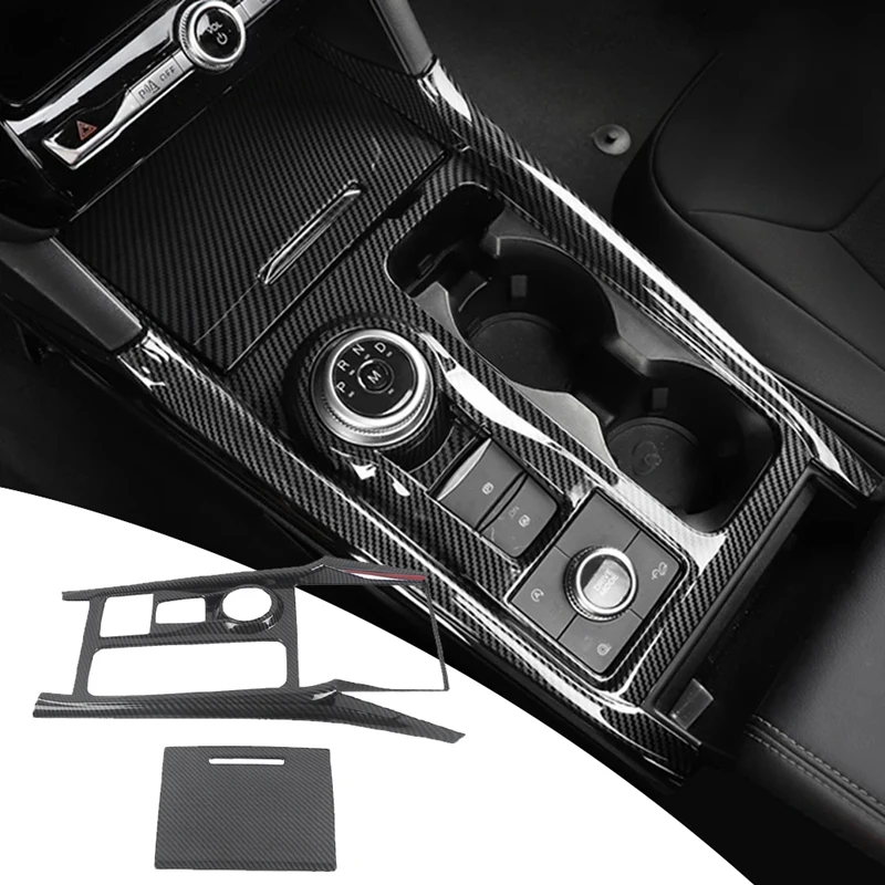 

Carbon Fiber Car Gear Shift Cup Holder Panel Cover Decoration For Ford Explorer 2019 2020