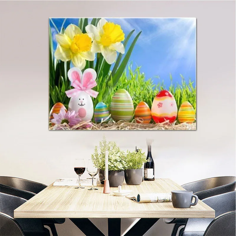 

New Arrivals Full Square/Round 5D Diamond Painting Easter Egg with Diamond Cross Stitch Decorative Painting