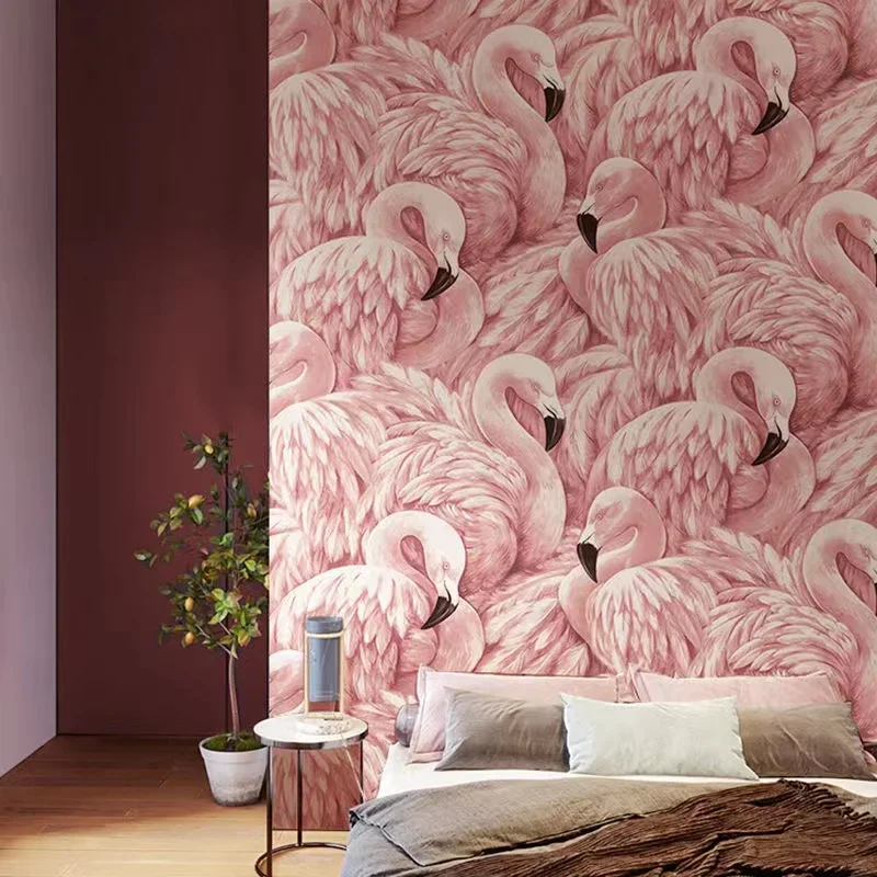 

Не самоклеящиеся обои Ins Cheeky Pink Flamingo
