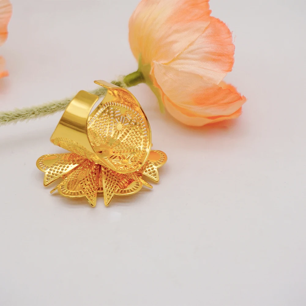 Дубайский браслет в форме цветка с кольцом для марокканского большого браслета