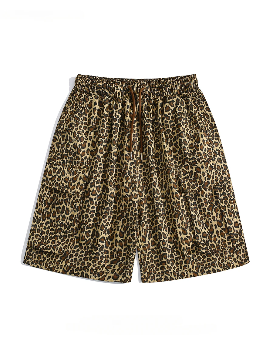Шорты мужские с леопардовым принтом модные брендовые уличные спортивные