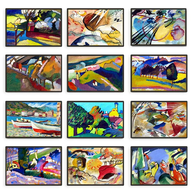 Абстрактная Акварельная графика Wassily Kandinsky художественные плакаты и принты на