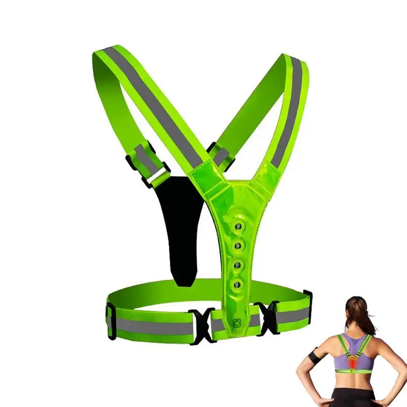 

Reflective Running Vest Bike Vest Reflective Women Biking LED High Visibility Adjustable Safety Vest Reflective Running Vest