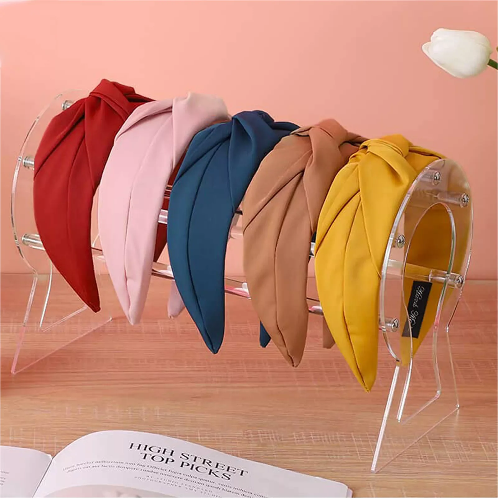 

2022Headband Holder Acrylic Scrunchie Holder Solid Crown Holds Hair Ties And Jewelry Clear Hairband Stand For Girls & Women Gift