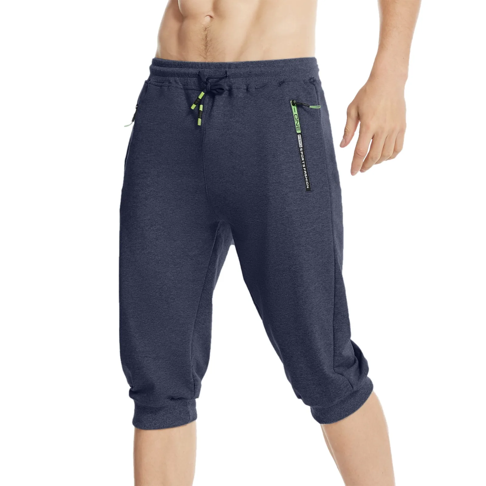 

Shorts With Zipper Pockets Breathable Cropped Trousers Men's Running Sports Men's pants