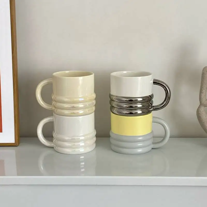 

Brief Personality Hoop Ceramics Mugs Couple Mug Coffee Mug Milk Tea office Cups Drinkware the Best birthday Gift for Friends