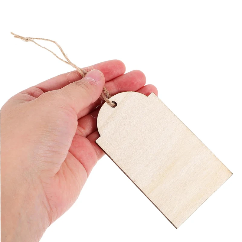 100 шт. необработанные деревянные бирки пустое дерево подвесные для рукоделия