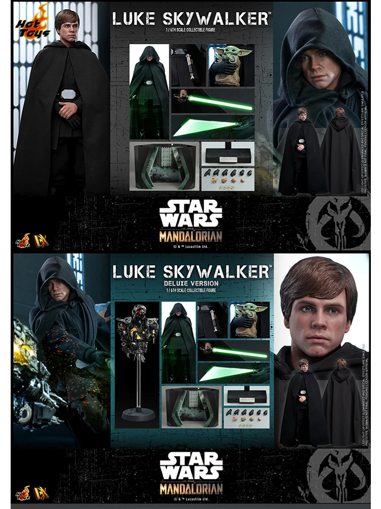 

Original Hottoys Star Wars The Mandalorian Luke Skywalker DX22 DX23 1:6 Anime Action Figure Doll Toy Gift Model Collection Hobby