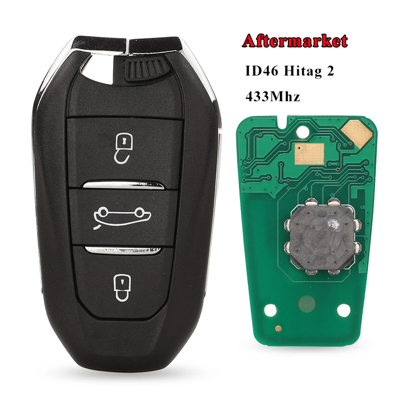 

Jingyuqin для Citroen DS4 DS5 433 МГц PCF7953 ID46 Hitag2 чип Smart Keyless Go VA2 HU83 оригинальные запчасти дистанционный ключ 3BTN оригинальный завод