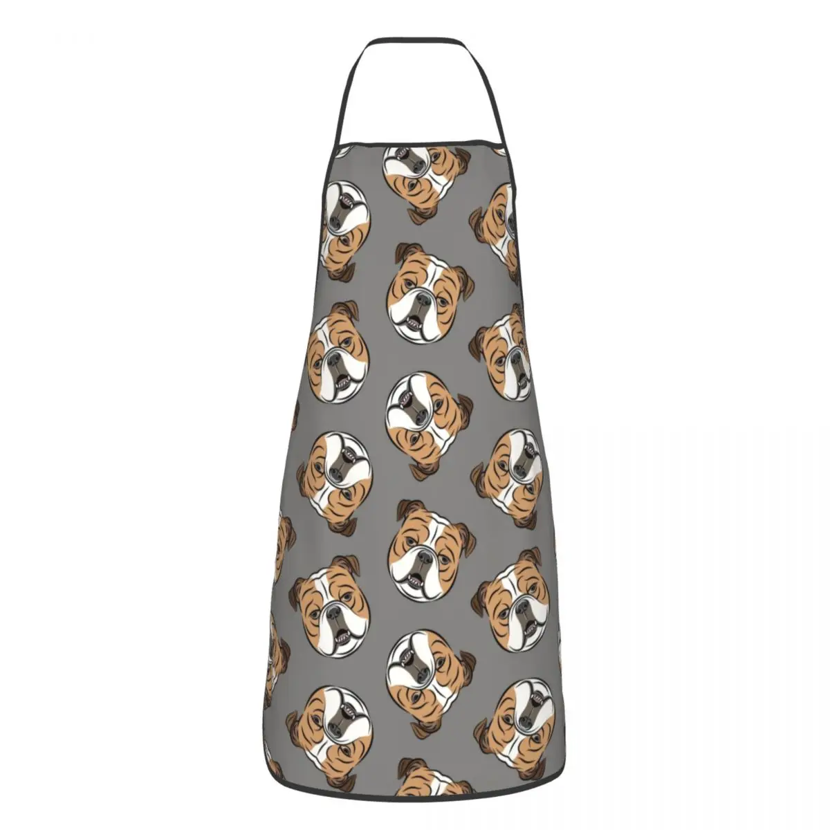 

English Bulldog Toss Funny Aprons Women Men British Dog Adult Unisex Kitchen Chef Bib Tablier Cuisine Cooking Baking Painting