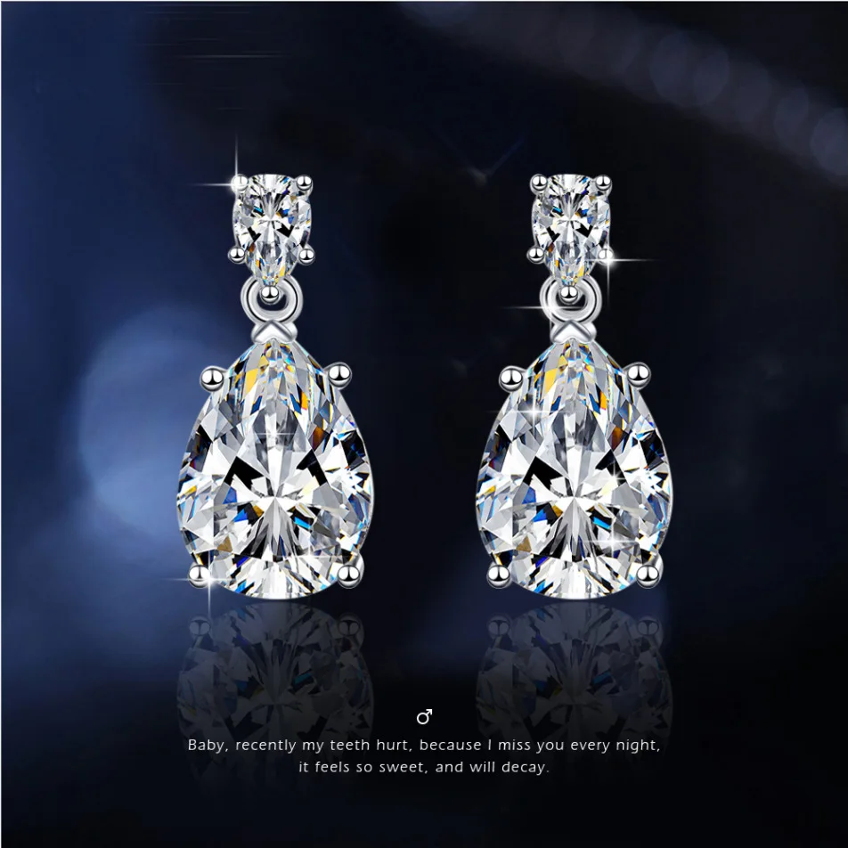 

Fashion Silver Color Delicate Cubic Zirconia Love Drop Earrings Fresh Earrings Jewelry Banquet Jewelry Wholesale Drop Shipping