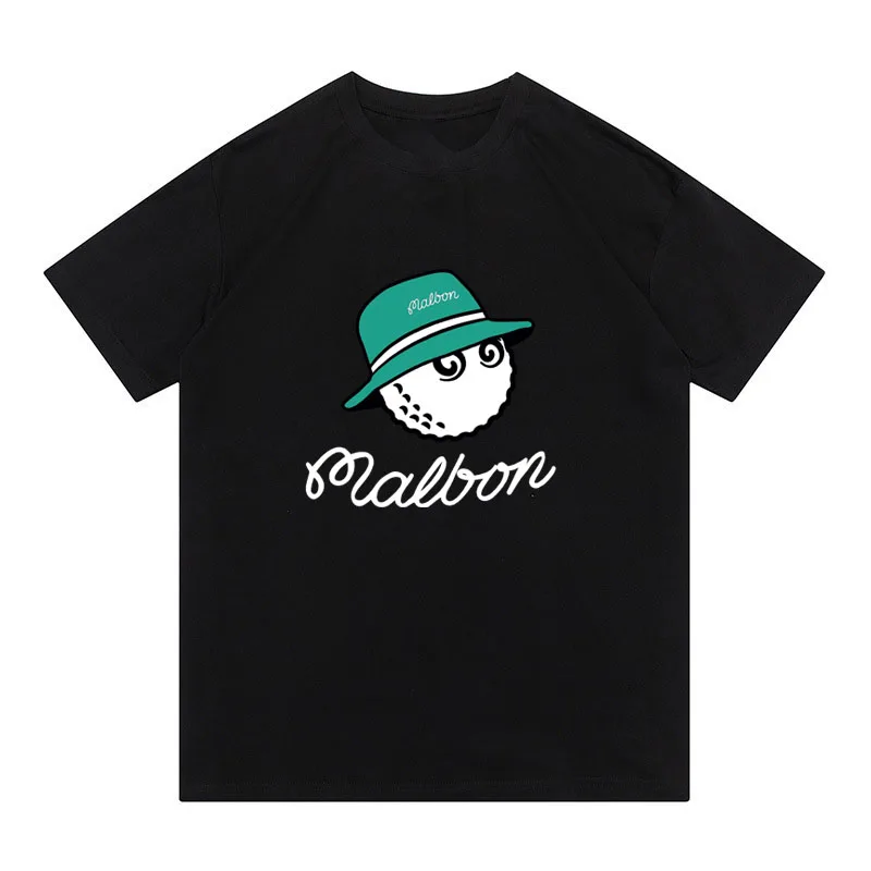 

2023Golf T-Shirt Fit Men Women Summer Cotton Golf Top Malbon Golf Bucket Hat Short Sleeve Fashion Couple Loose Golf Clothing