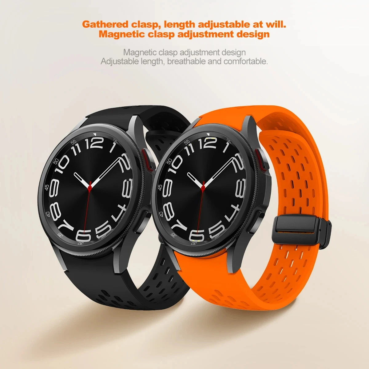 Фото Ремешок силиконовый для Samsung Galaxy Watch 7 FE 6 5 4 Classic 5 Pro 40 мм 44 мм №2