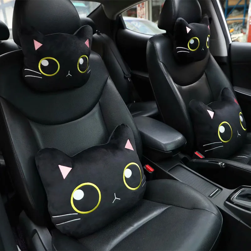 

Автомобильная подушка под шею с милым мультяшным котом, автомобильный подголовник, дорожная подушка, кошка, ремень безопасности, плечевые н...