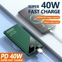 20000mah super fast charge portable power bank double usb digital display external battery with flashlight for iphone xiaomi