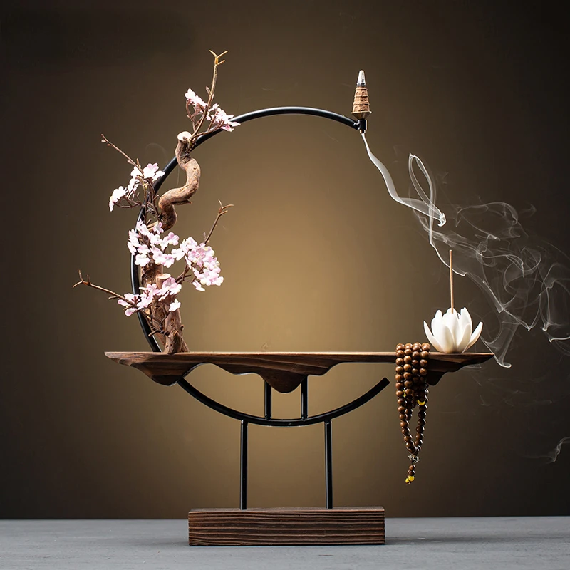 

Decoration Zen Incense Holder Censer Waterfall Lotus Incense Burner With Reflux Incensario Cascata Decoration Home