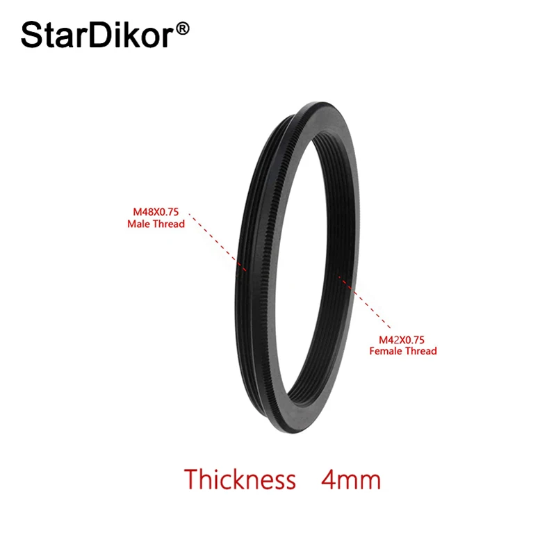 Кольцо-адаптер для телескопа StarDikor M48(M)-M42(F) M48X0.75 папа-M42X0.75 мама из алюминиевого сплава