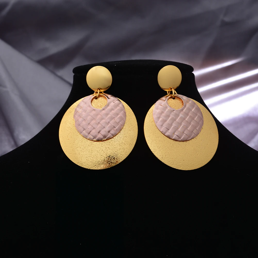 

Wando Indian Gold Color Earrings For Women African Jewelry Luxury Dubai Accessoires 24k Gold Plated Wedding earrings