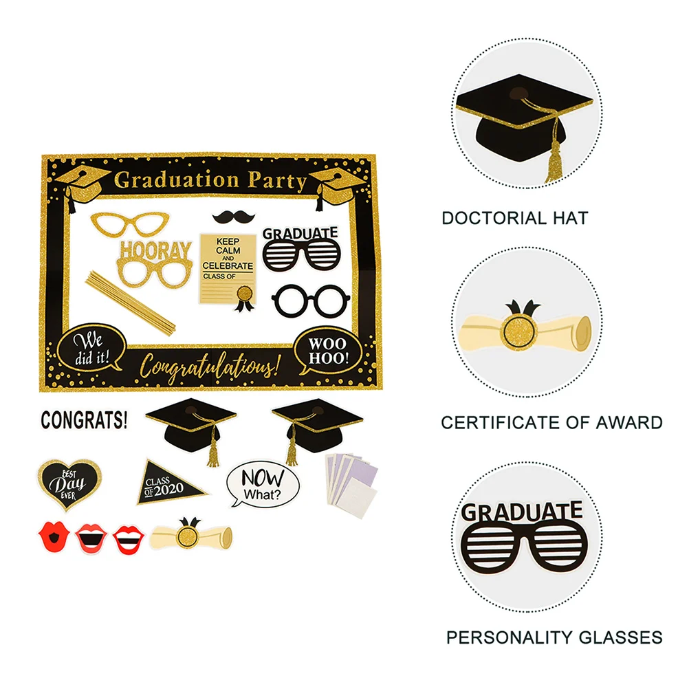 

Graduation Photo Props Booth Party Congrats Decoration Frame Prop Class Favors Selfies Supplies Decor Diy Accessories Selfie