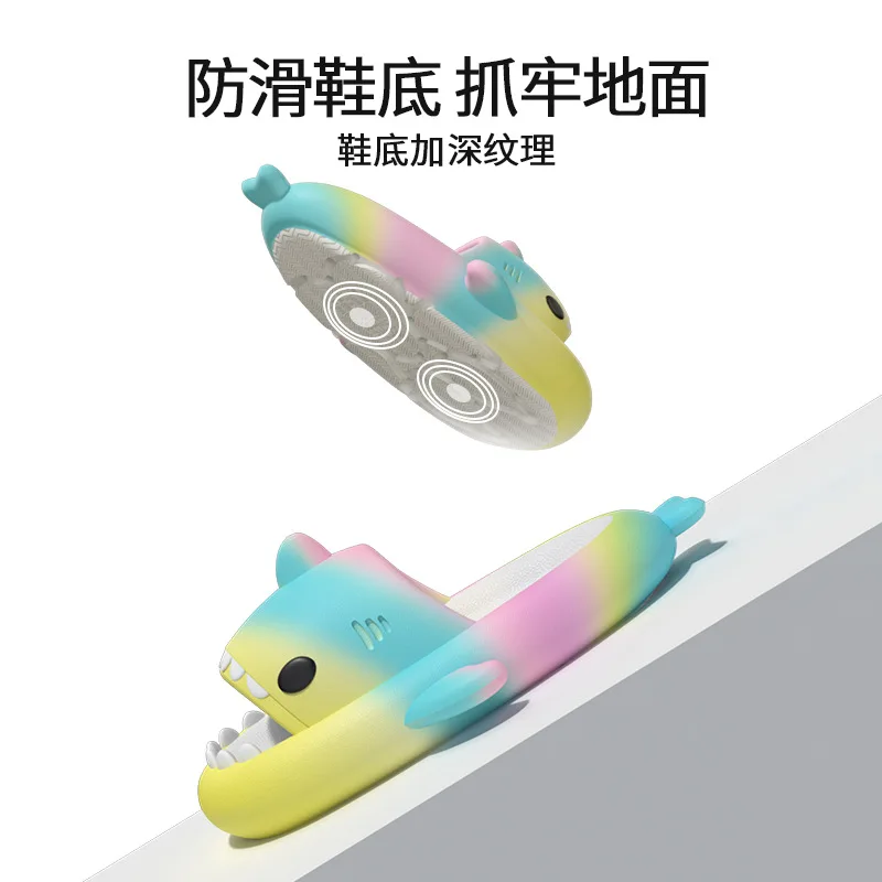 Man Women Shark Slippers Cyberpunk Summer Home Anti-Skid Eva Couple Cool Streetwear Slipper Outdoor Men's Slides Funny Shoes