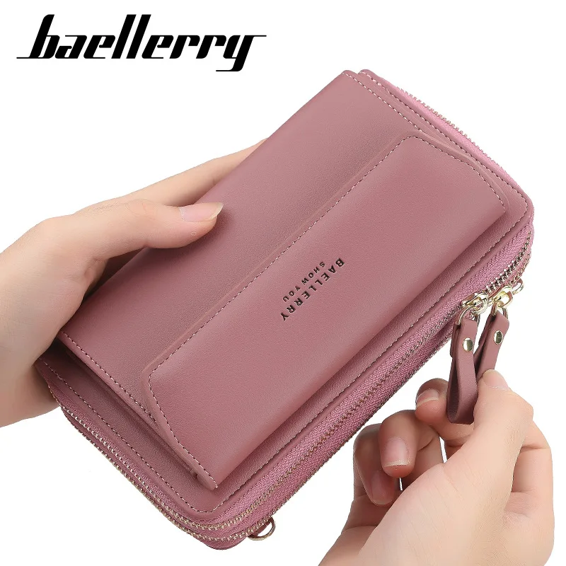 Baellerry Women Wallet Double Zipper Female Shoulder Bag Top Quality Cell Phone Pocket Summer Bags 2022 Fashion Crossbody Bags